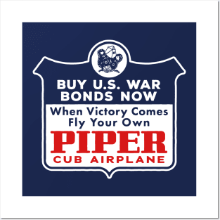 WWII Vintage Piper Cub Posters and Art